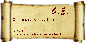 Ortancsik Evelin névjegykártya